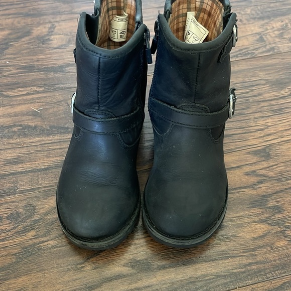 Black Leather Motorcycle Uggs size 10 - Picture 3 of 7
